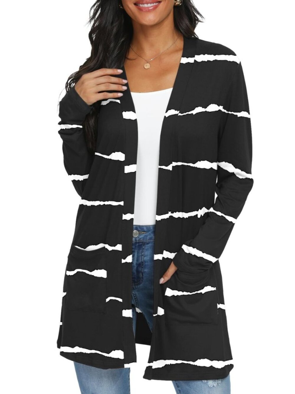 Womens Lightweight Long Cardigan with Pockets